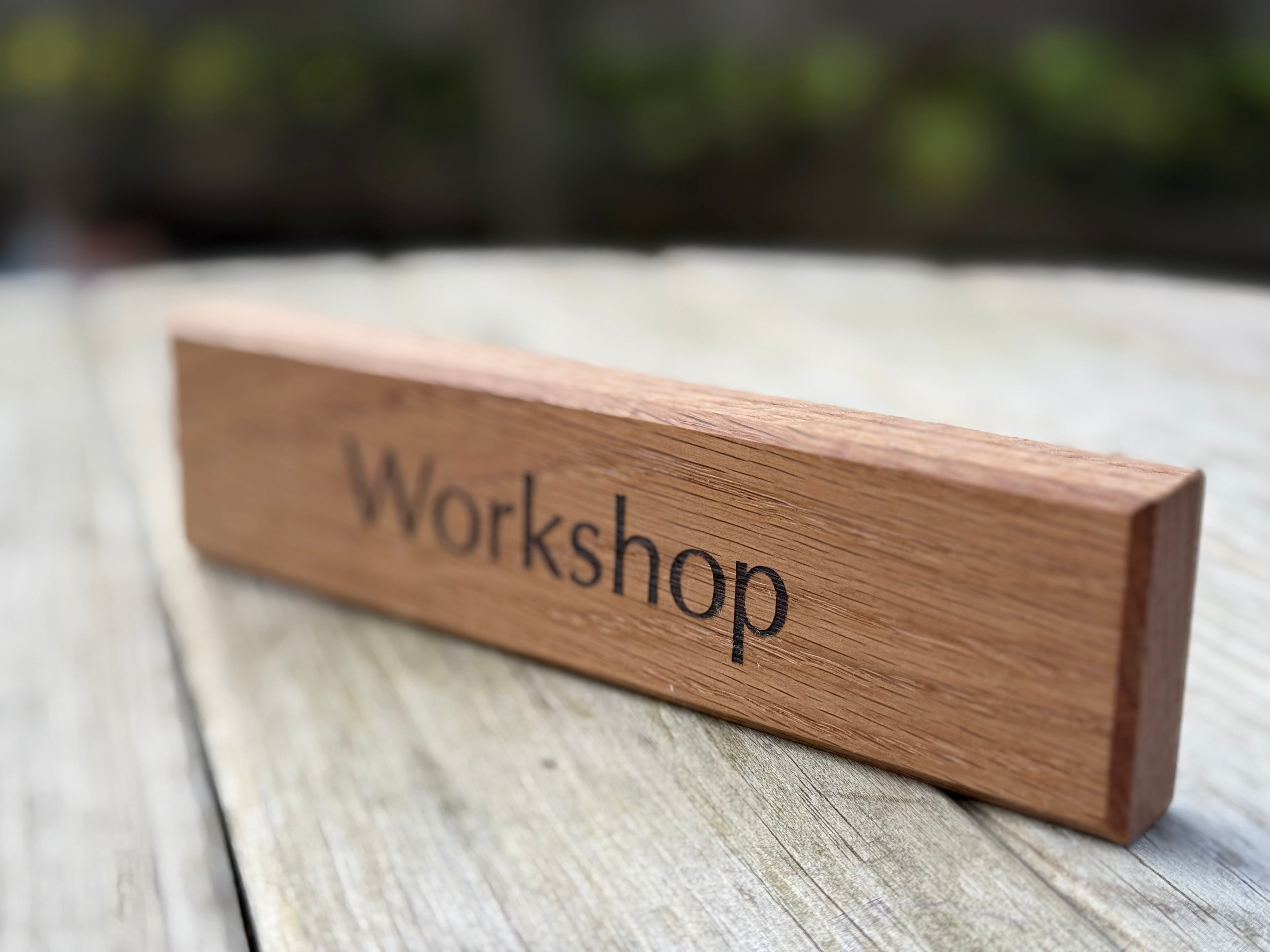 Customisable Room Name Door Sign/Plaque: Handcrafted in Solid Oak - Architectural Oak Accessories