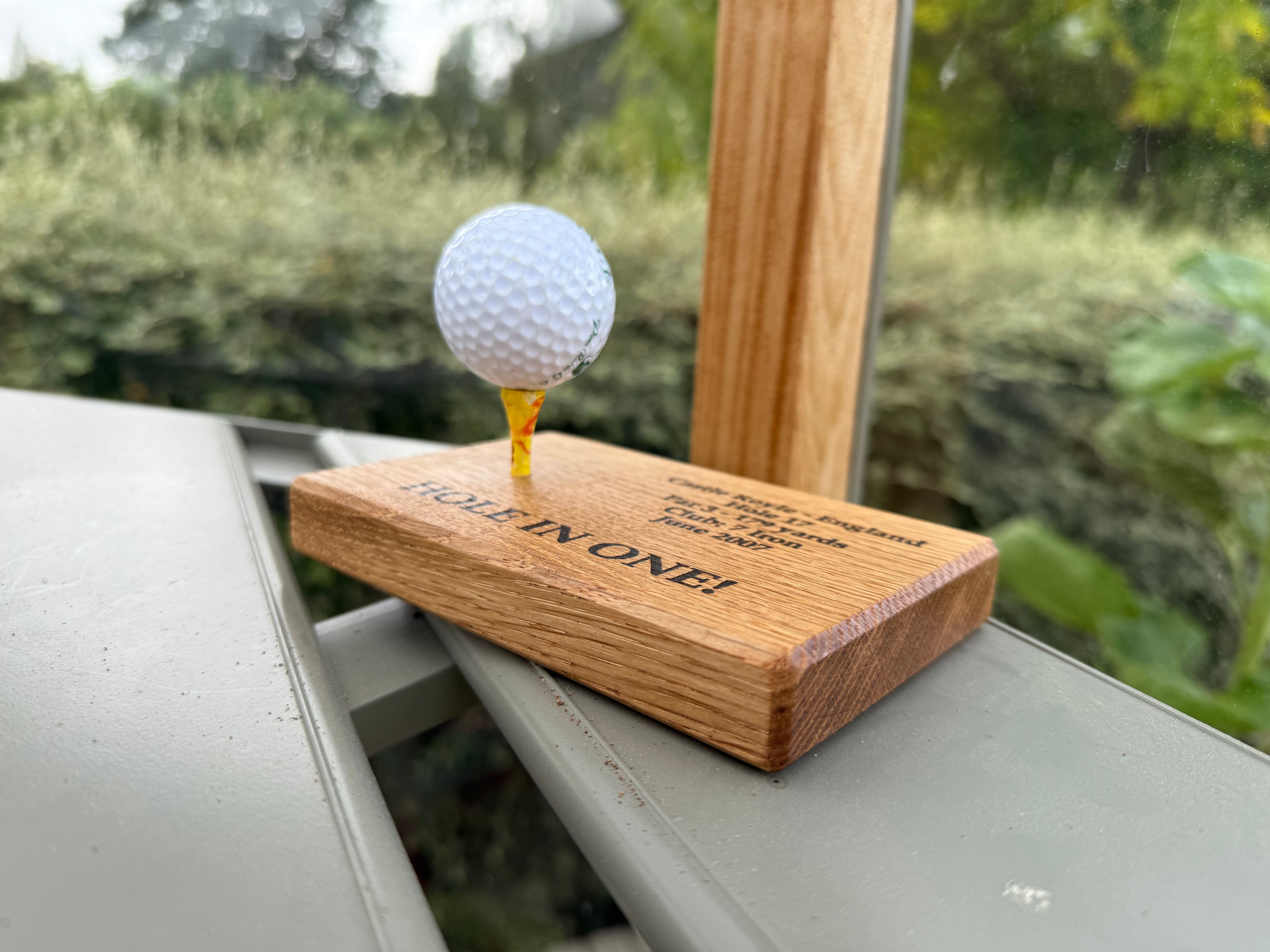 Natural Solid Oak Golf Ball Display Stand - Handmade in Hampshire - Golf Enthusiast Gift - Desk or Display - Solid Wood - Personalisable
