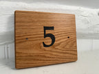 Natural Solid Oak House Number Sign - Handmade in Hampshire - Great New Home Gift - Solid Wood