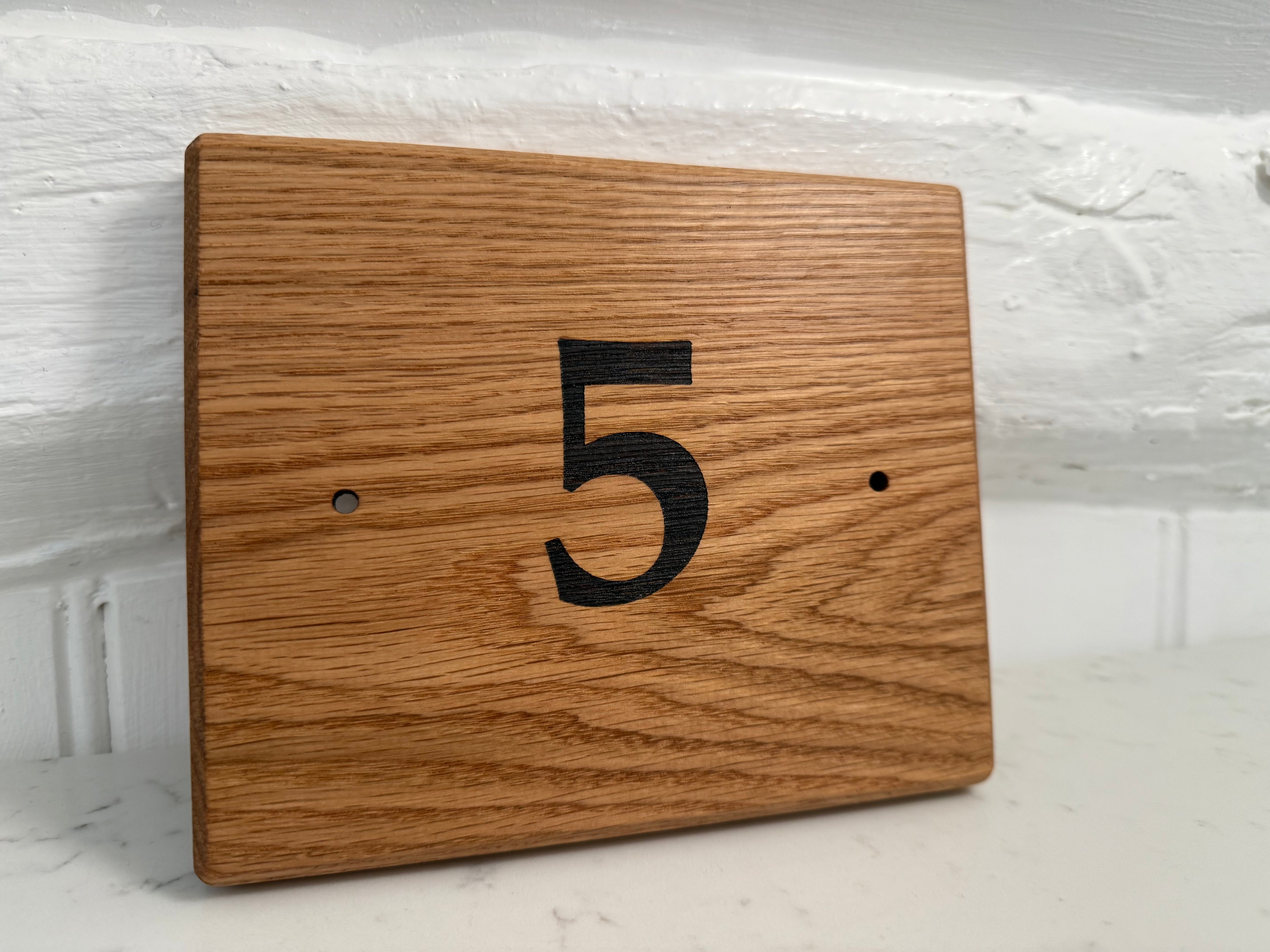 Natural Solid Oak House Number Sign - Handmade in Hampshire - Great New Home Gift - Solid Wood