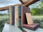Handmade Walnut & Oak Bookends - Personalisable Desk Display