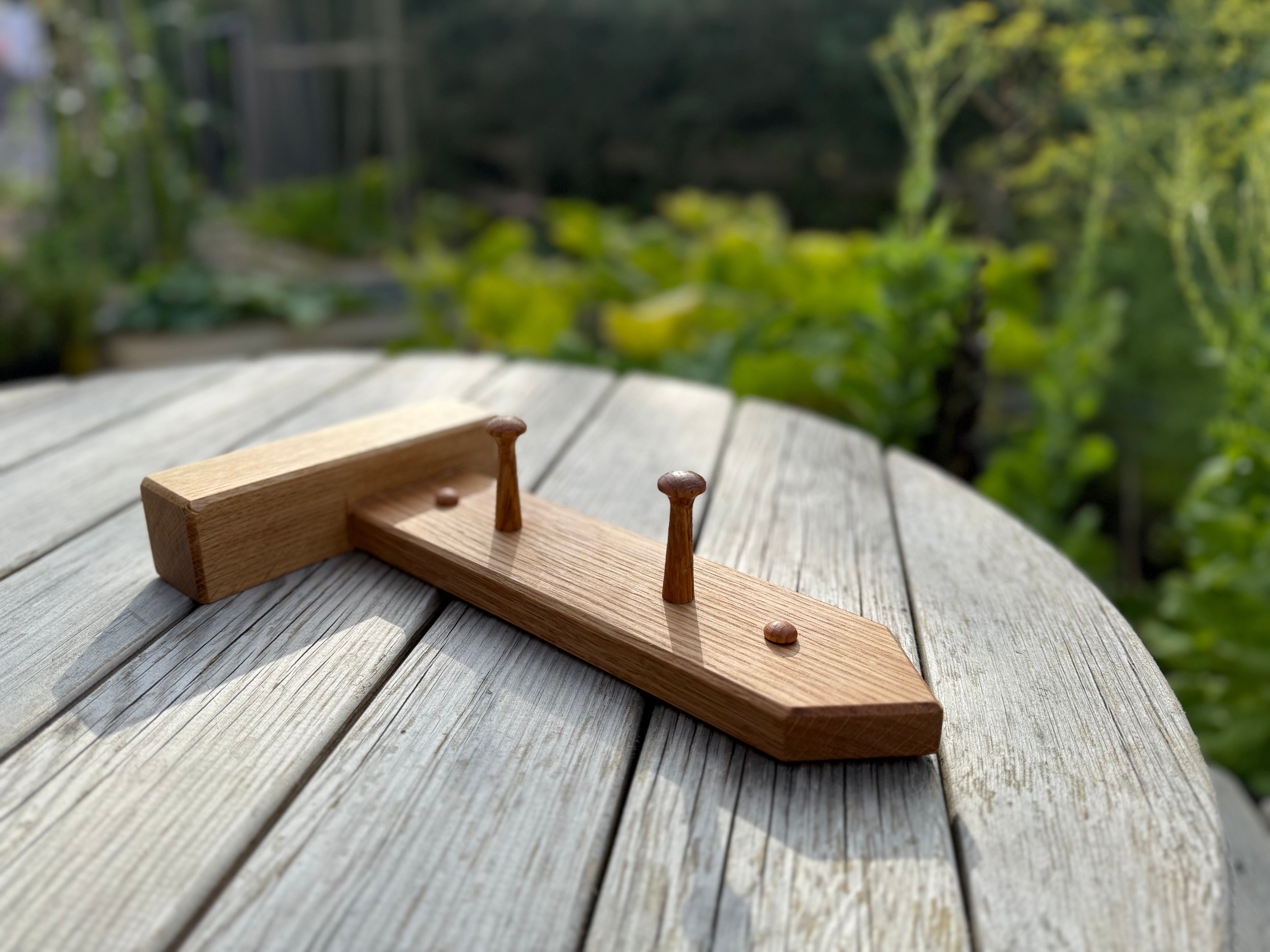 Handmade Solid Oak Coat Rack: Countryside Footpath Sign inspired