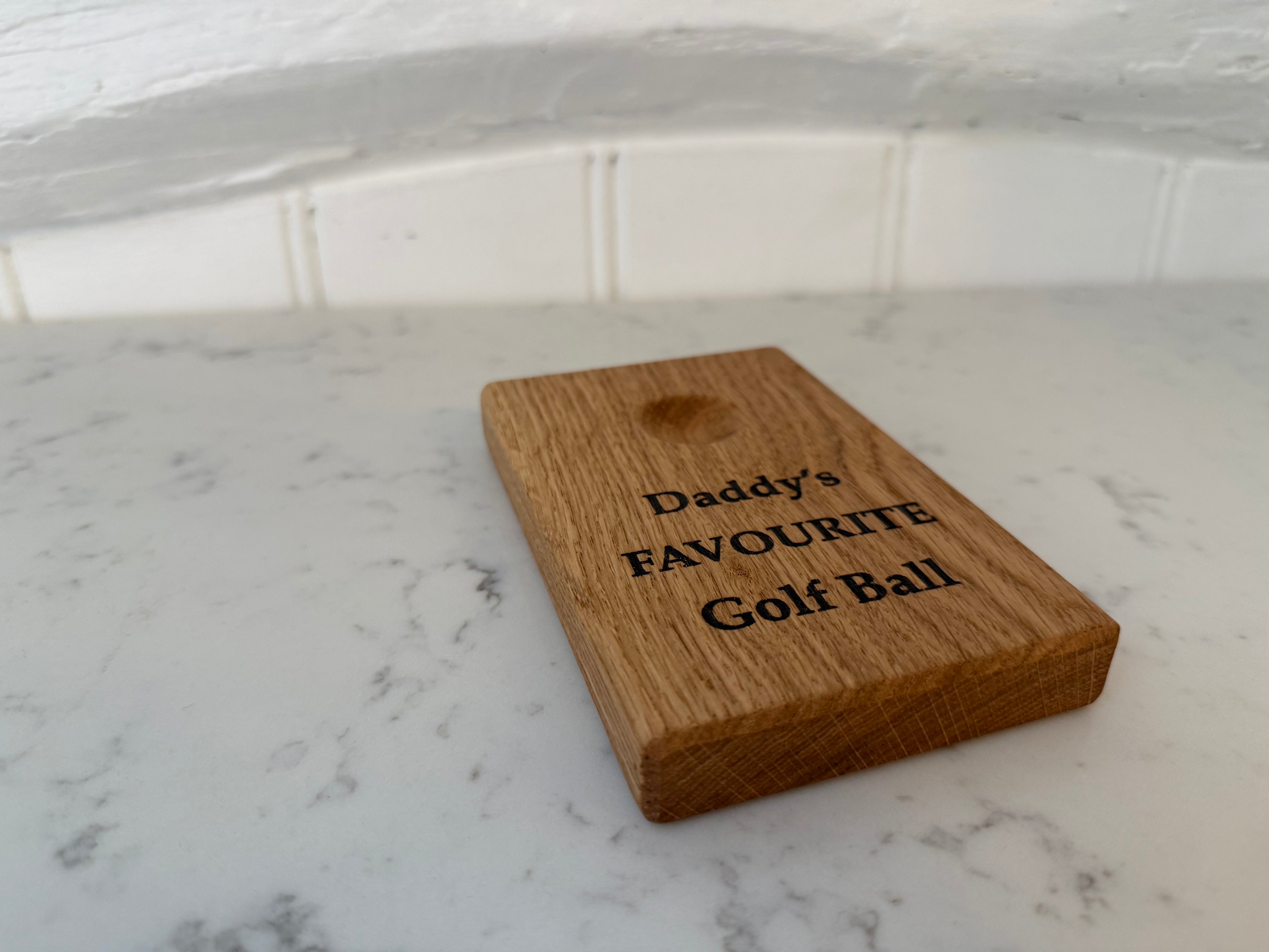 Natural Solid Oak Golf Ball Display Stand - Handmade in Hampshire - Desk or Display Golf Enthusiast Gift - Solid Wood - Personalisable