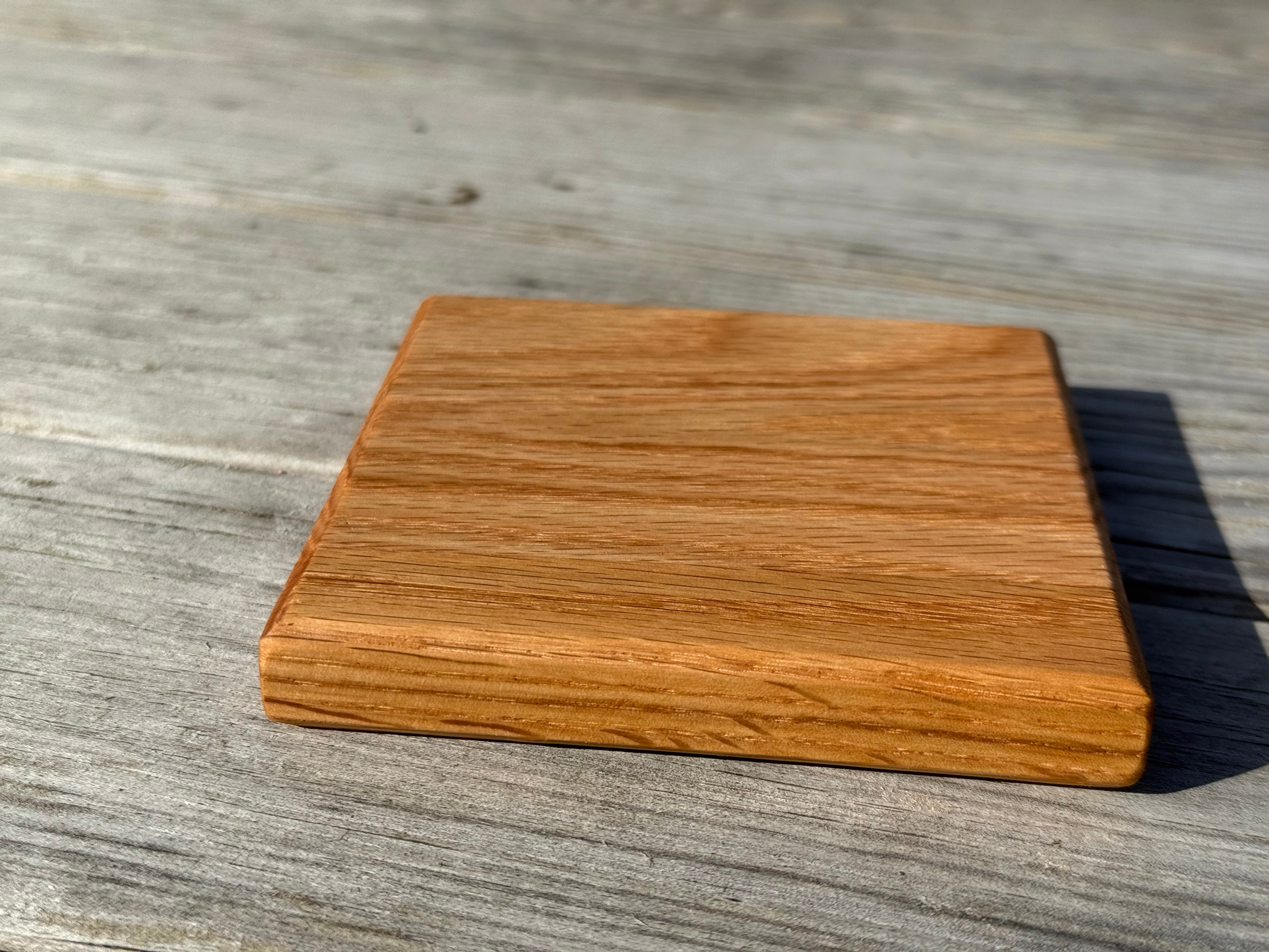 Handmade Solid Oak Drink Coasters: Natural Wood Grain