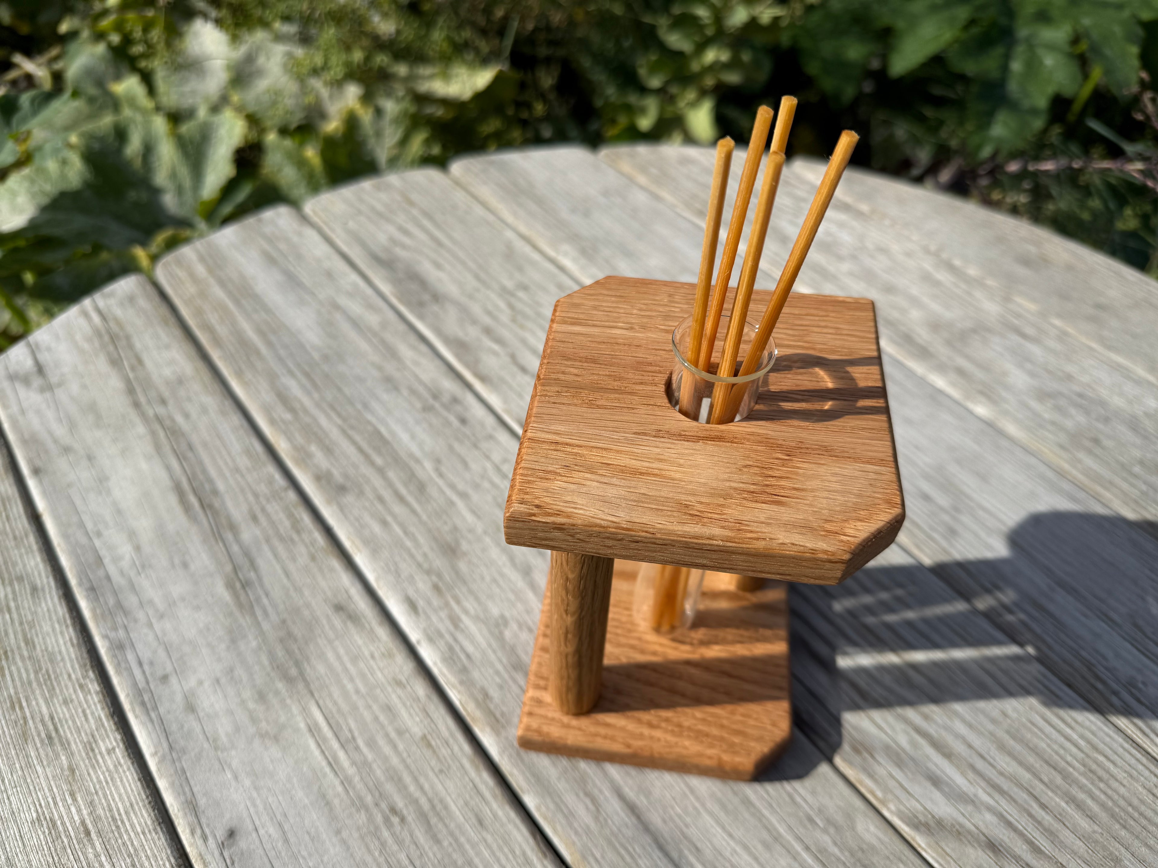 Handmade Solid Oak Reed Diffuser: perfect for table-top / shelf / windowsill