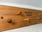 Handmade Solid Oak Medal Hanging Rack: Wall Display - Personalisable