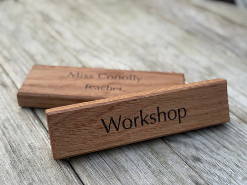 Customisable Room Name Door Sign/Plaque: Handcrafted in Solid Oak - Architectural Oak Accessories