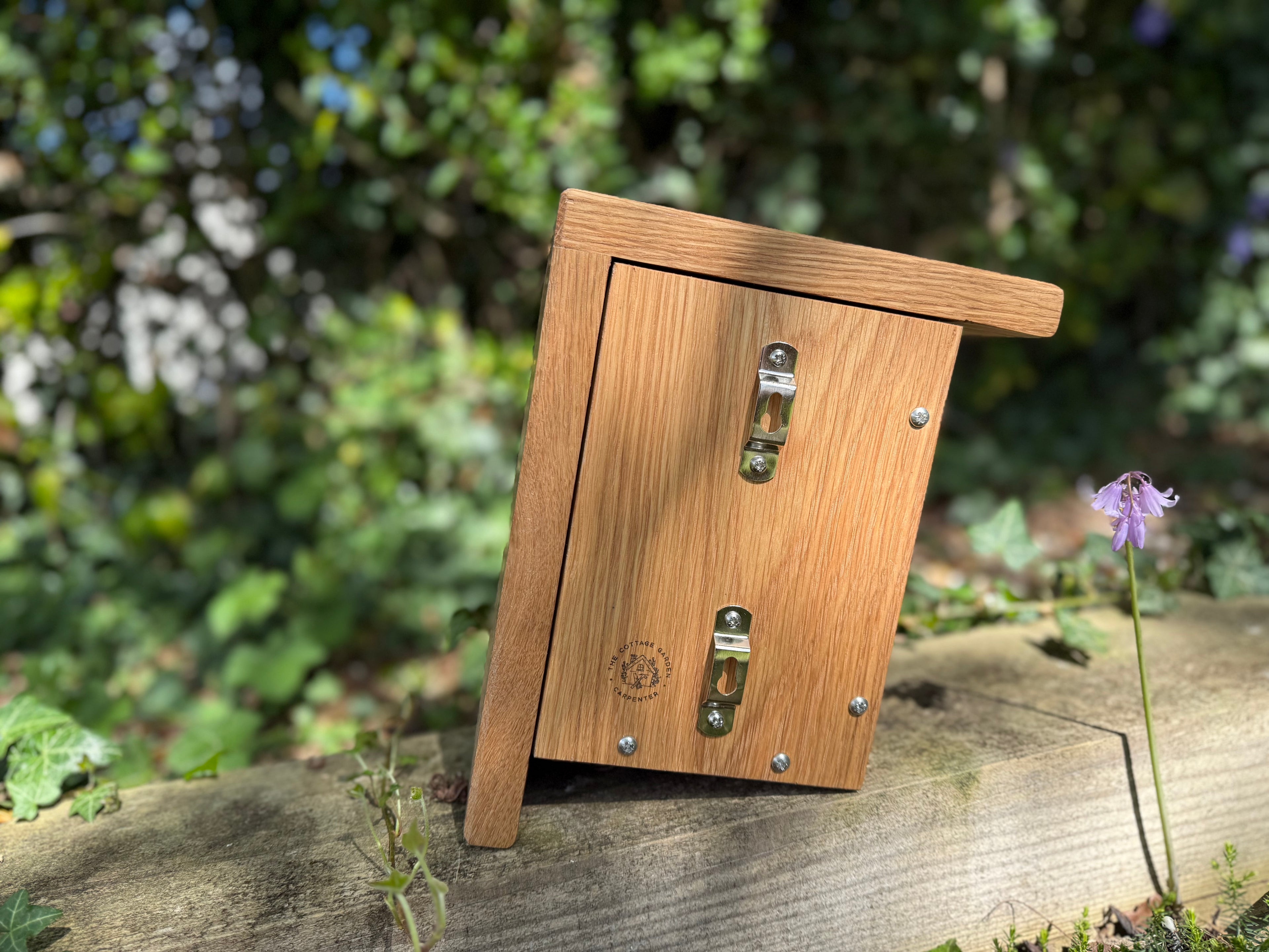 Handmade Solid Oak & Sapele Bird House: Solid Wood Nest Box, Garden Gift - Personalisable