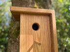 Handmade Solid Oak & Sapele Bird House: Solid Wood Nest Box, Garden Gift - Personalisable
