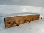 Handmade Solid Oak Coat Rack with Pegs: Wall Mountable