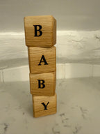 Personalisable Solid Oak Name Letter Cubes: Handmade Nursery Decor