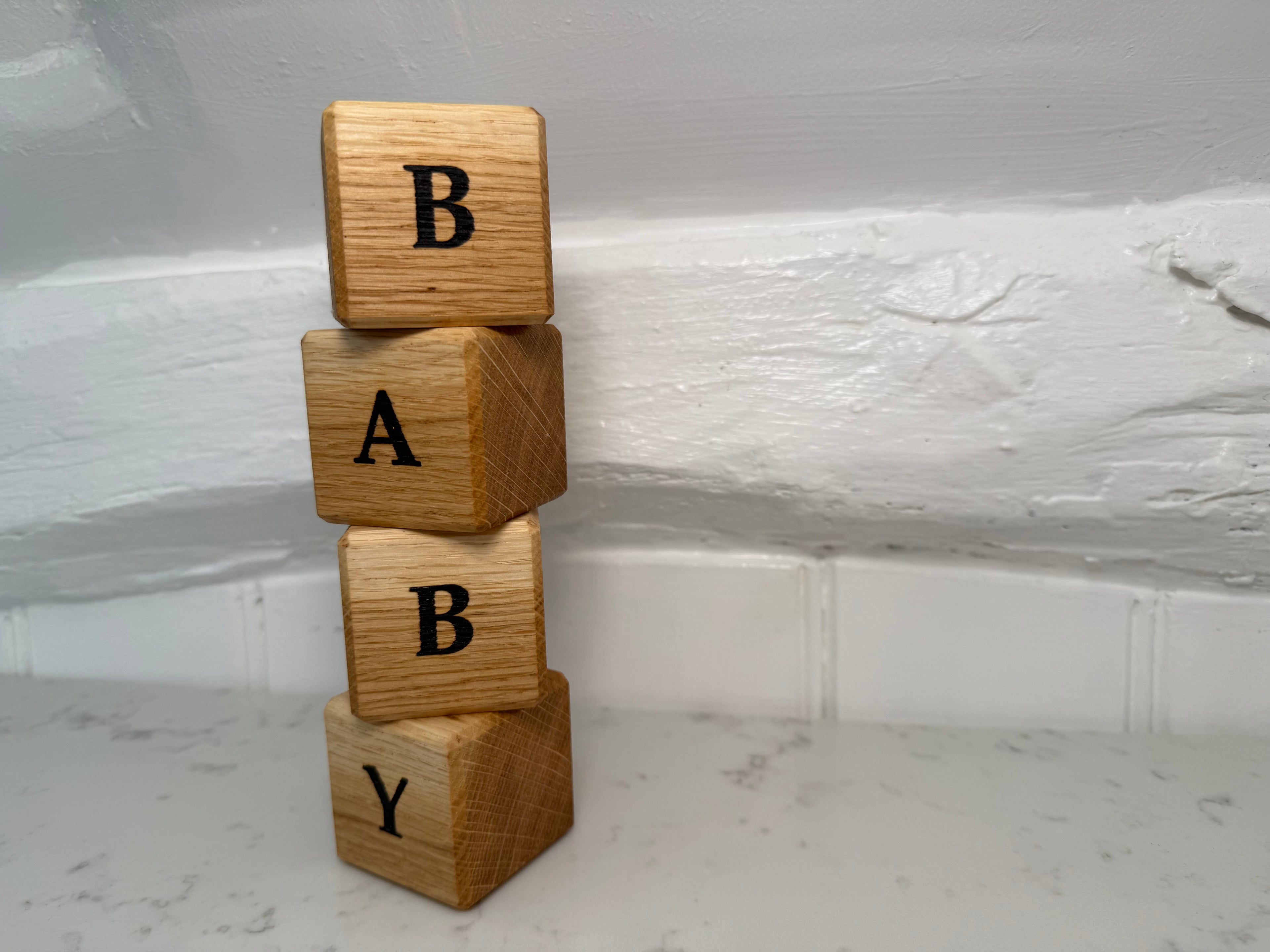 Personalisable Solid Oak Name Letter Cubes: Handmade Nursery Decor