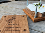 Personalisable Flower Press: Handcrafted in Solid Oak - with blotting craft paper