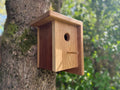 Handmade Solid Oak & Sapele Bird House: Solid Wood Nest Box, Garden Gift - Personalisable