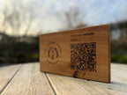 Solid Oak Tabletop/Desk/Reception Sign: Customisable Tabletop Display - QR Code