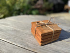 Handmade Solid Oak Drink Coasters: Natural Wood Grain