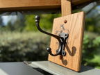Handmade Oak Coat Rack: Equestrian Cast Iron Hook - Wall Mountable