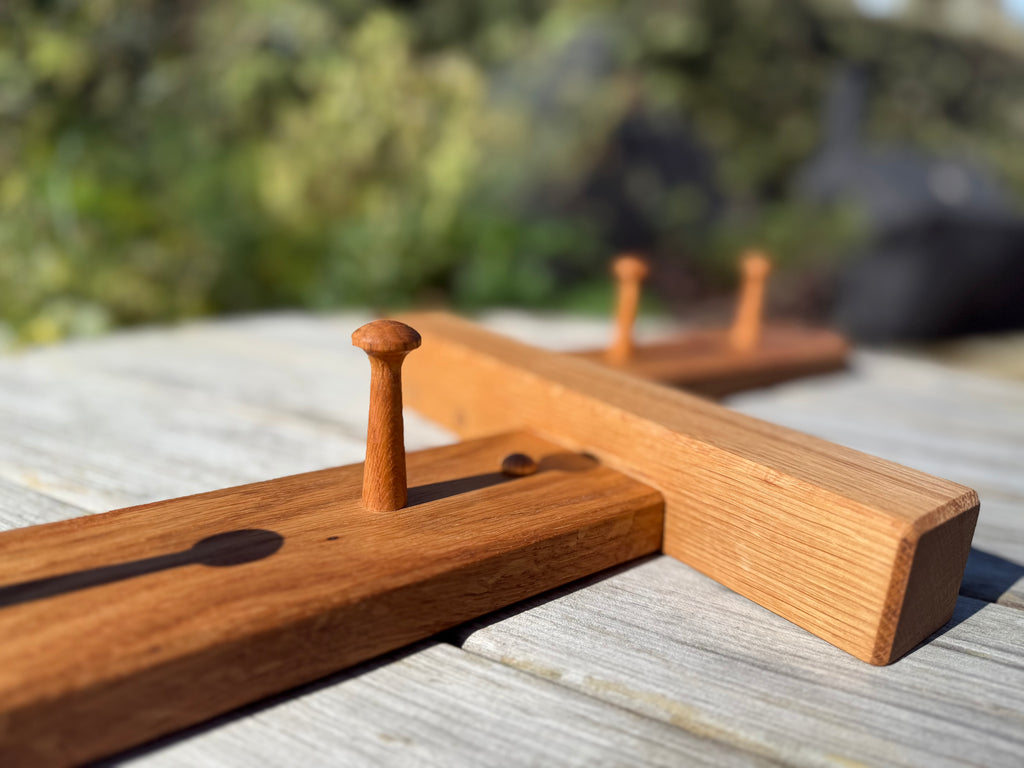 Handmade Solid Oak Coat Rack: Countryside Footpath Sign inspired - Bi-directional design