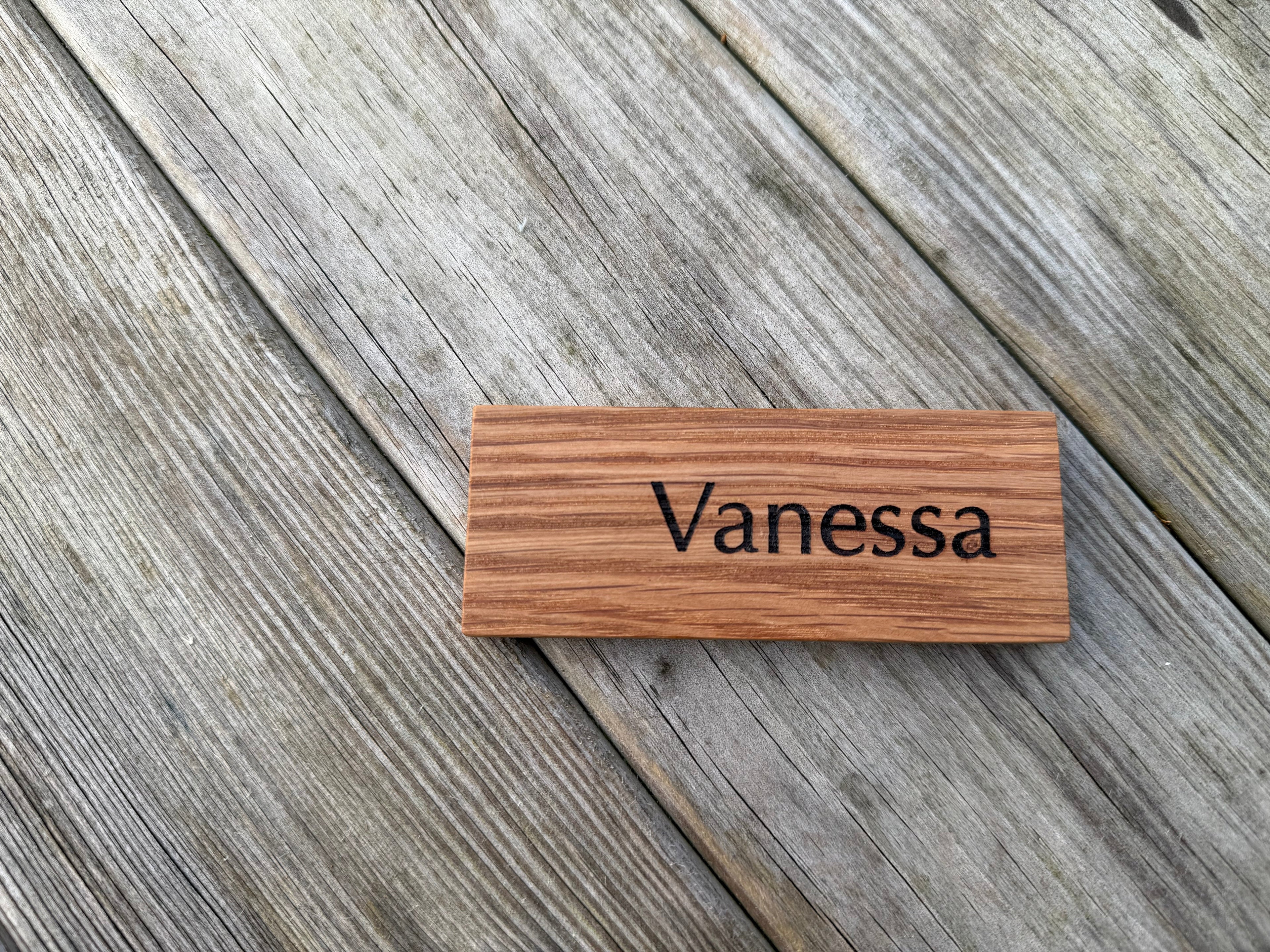 Personalisable Table Place Name Card: Handcrafted in Solid Oak - Perfect for Weddings