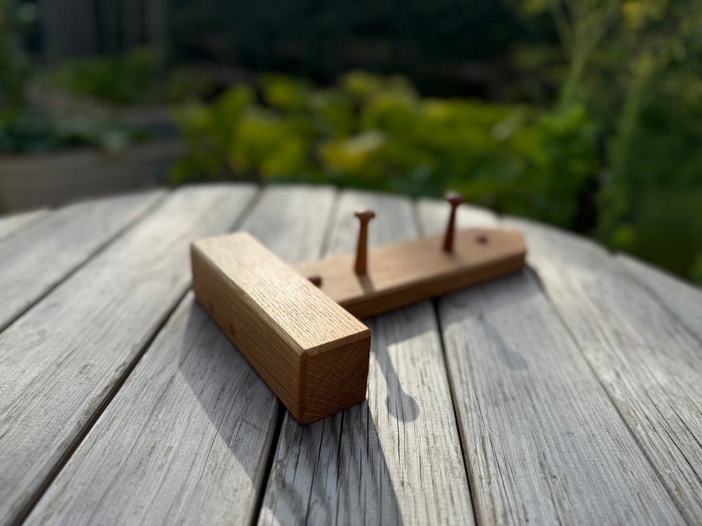 Handmade Solid Oak Coat Rack: Countryside Footpath Sign inspired