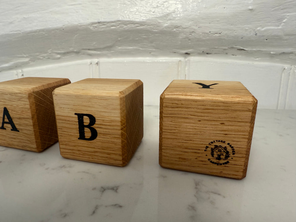Personalisable Solid Oak Name Letter Cubes: Handmade Nursery Decor