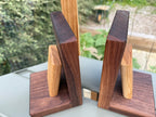 Handmade Walnut & Oak Bookends - Personalisable Desk Display