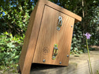 Handmade Solid Oak & Sapele Bird House: Solid Wood Nest Box, Garden Gift - Personalisable