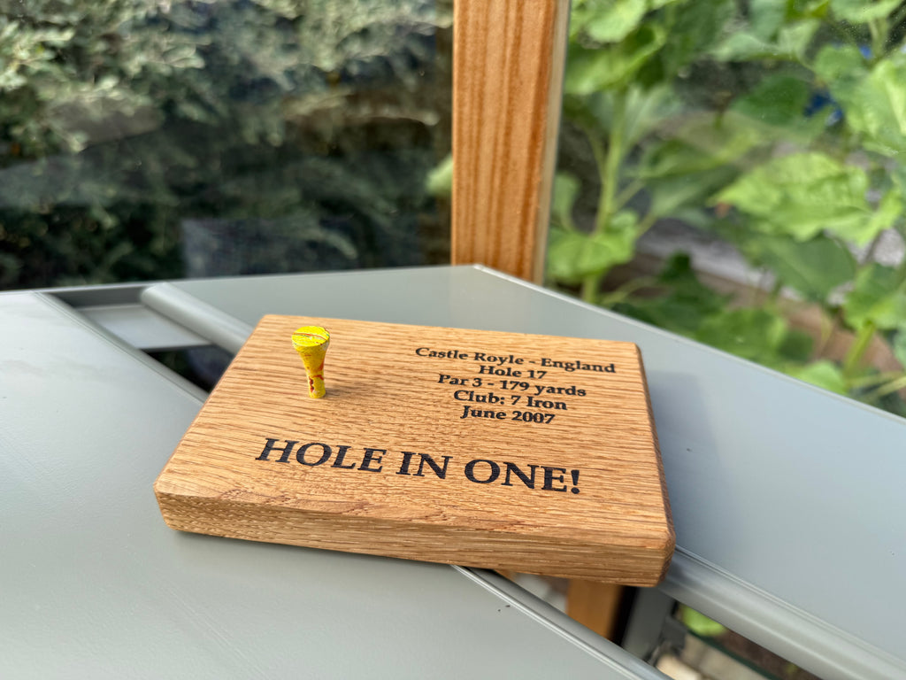 Natural Solid Oak Golf Ball Display Stand - Handmade in Hampshire - Golf Enthusiast Gift - Desk or Display - Solid Wood - Personalisable