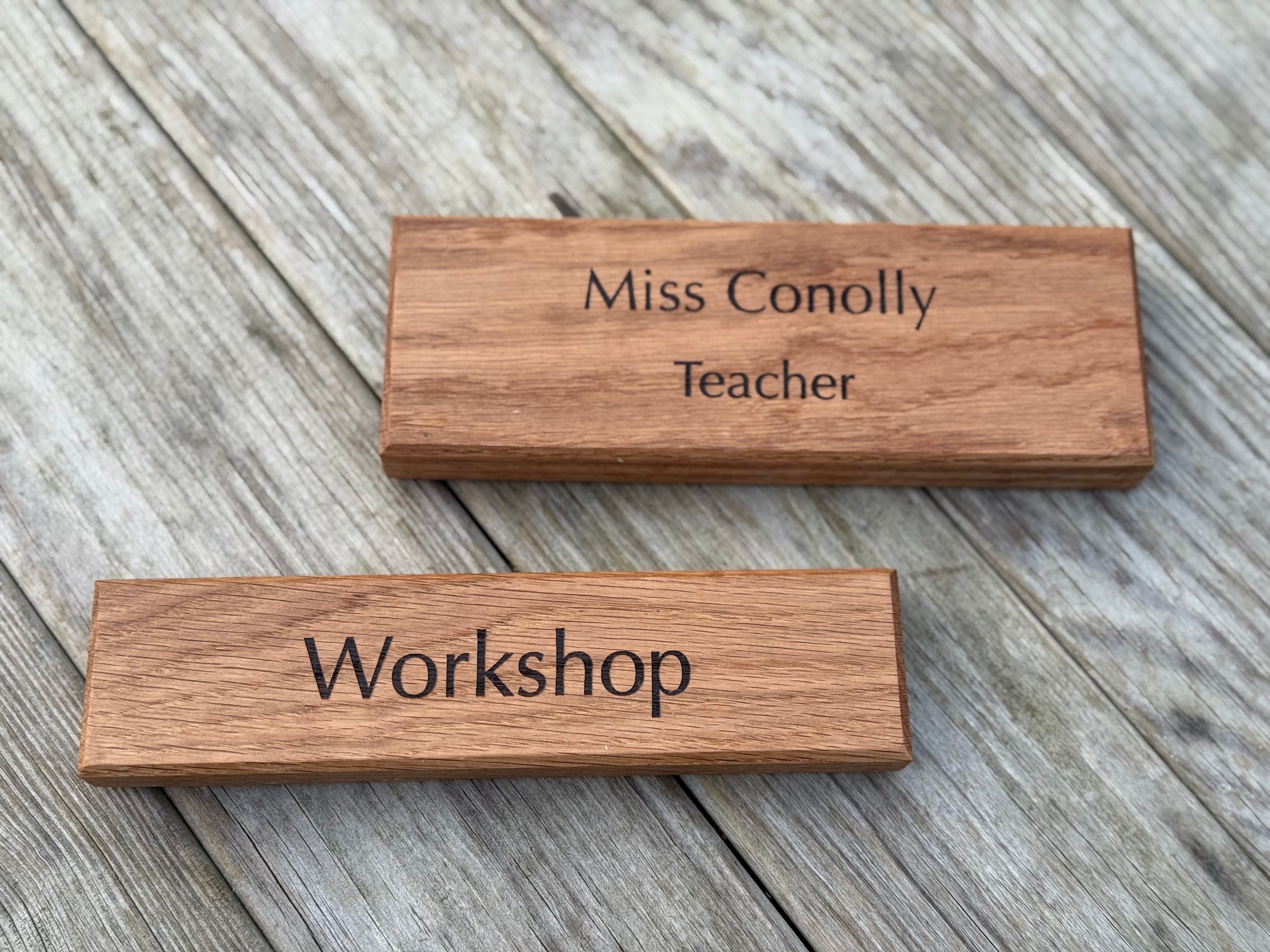 Customisable Room Name Door Sign/Plaque: Handcrafted in Solid Oak - Architectural Oak Accessories