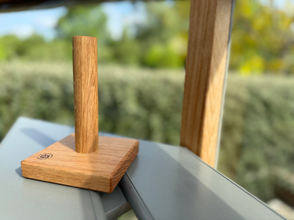 Handmade Solid Oak Seed Tamper: Natural Wood Garden Gift - 100x100mm
