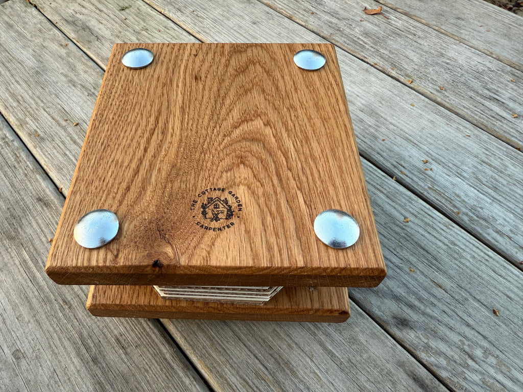 Personalisable Flower Press: Handcrafted in Solid Oak - with blotting craft paper