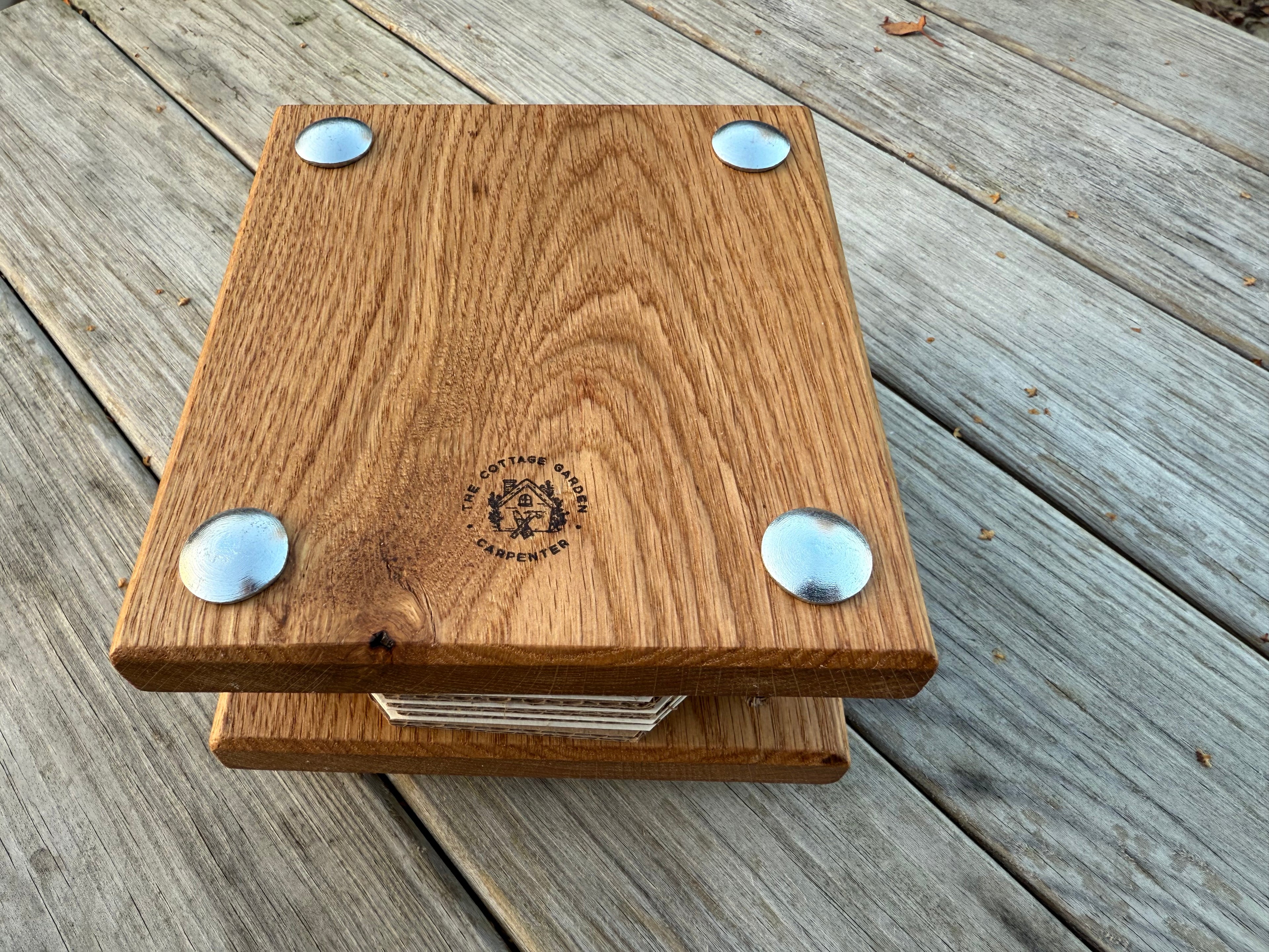 Personalisable Flower Press: Handcrafted in Solid Oak - with blotting craft paper