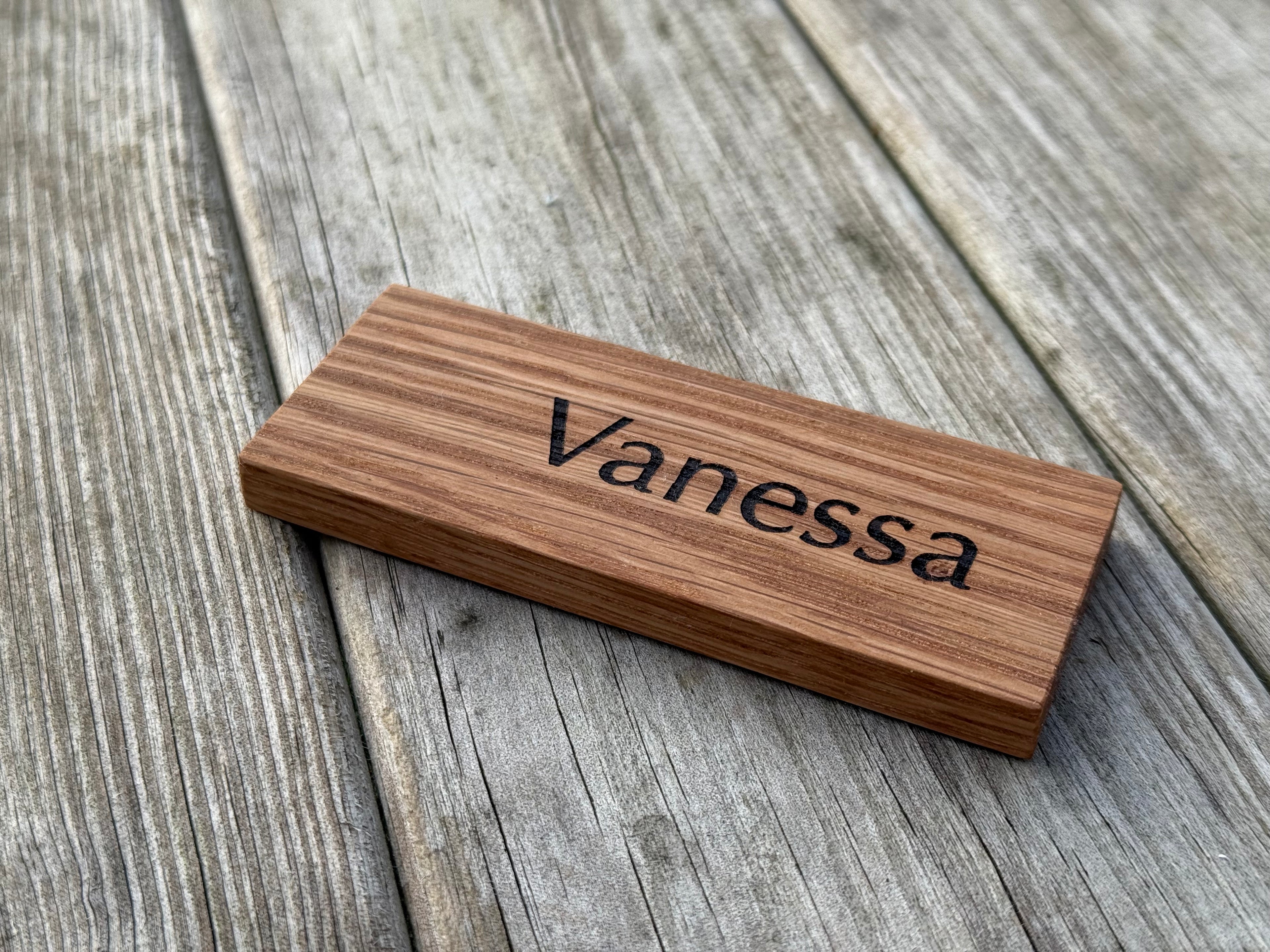 Personalisable Table Place Name Card: Handcrafted in Solid Oak - Perfect for Weddings