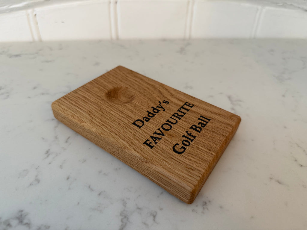 Natural Solid Oak Golf Ball Display Stand - Handmade in Hampshire - Desk or Display Golf Enthusiast Gift - Solid Wood - Personalisable