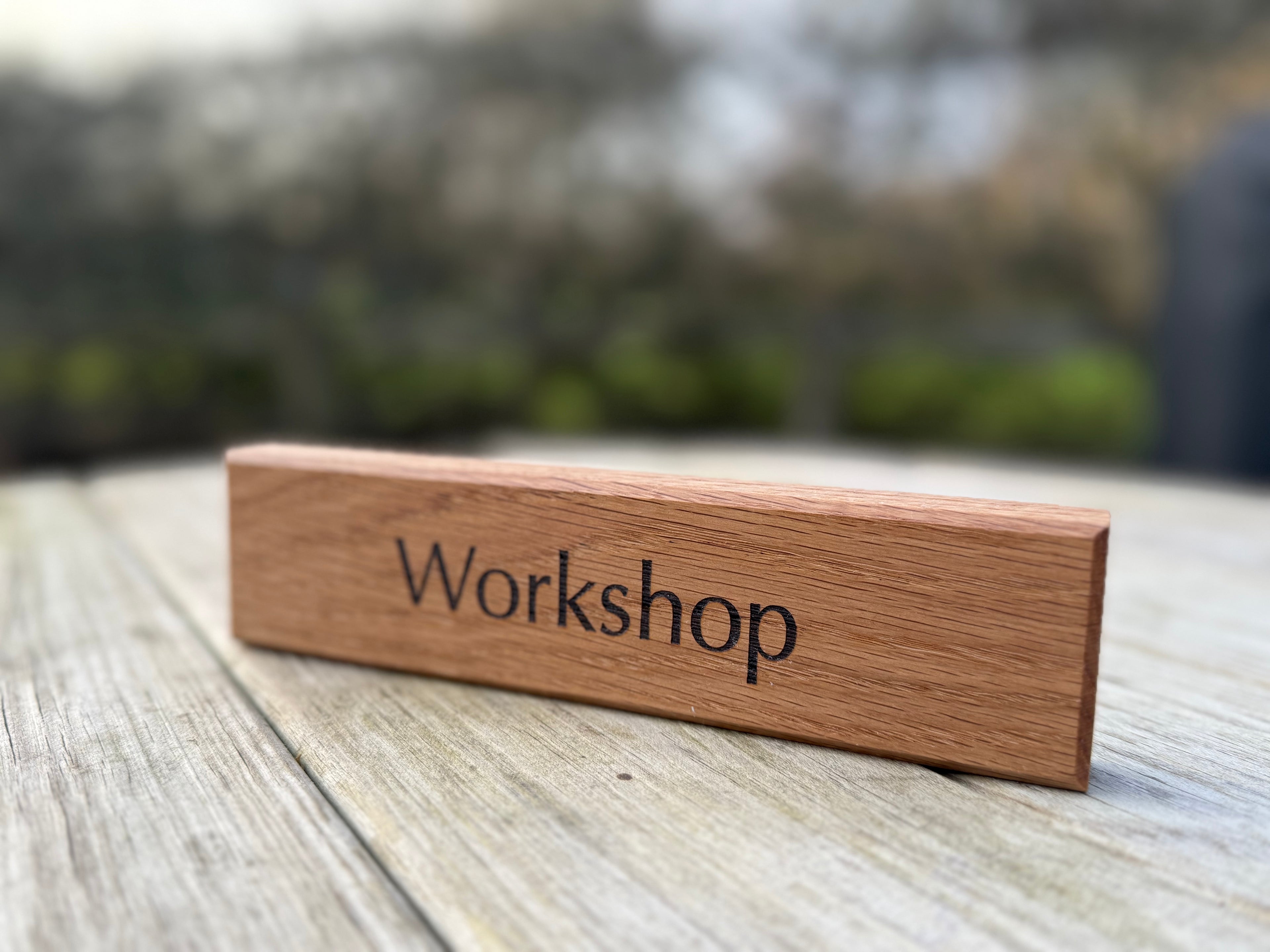 Customisable Room Name Door Sign/Plaque: Handcrafted in Solid Oak - Architectural Oak Accessories