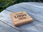 Natural Solid Oak Drink Coasters - Handmade in Hampshire - Personalisable - add your Company’s Branding / Logo