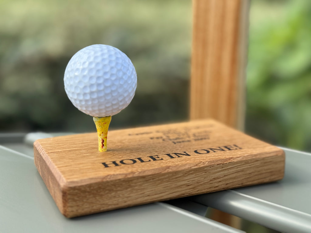 Natural Solid Oak Golf Ball Display Stand - Handmade in Hampshire - Golf Enthusiast Gift - Desk or Display - Solid Wood - Personalisable