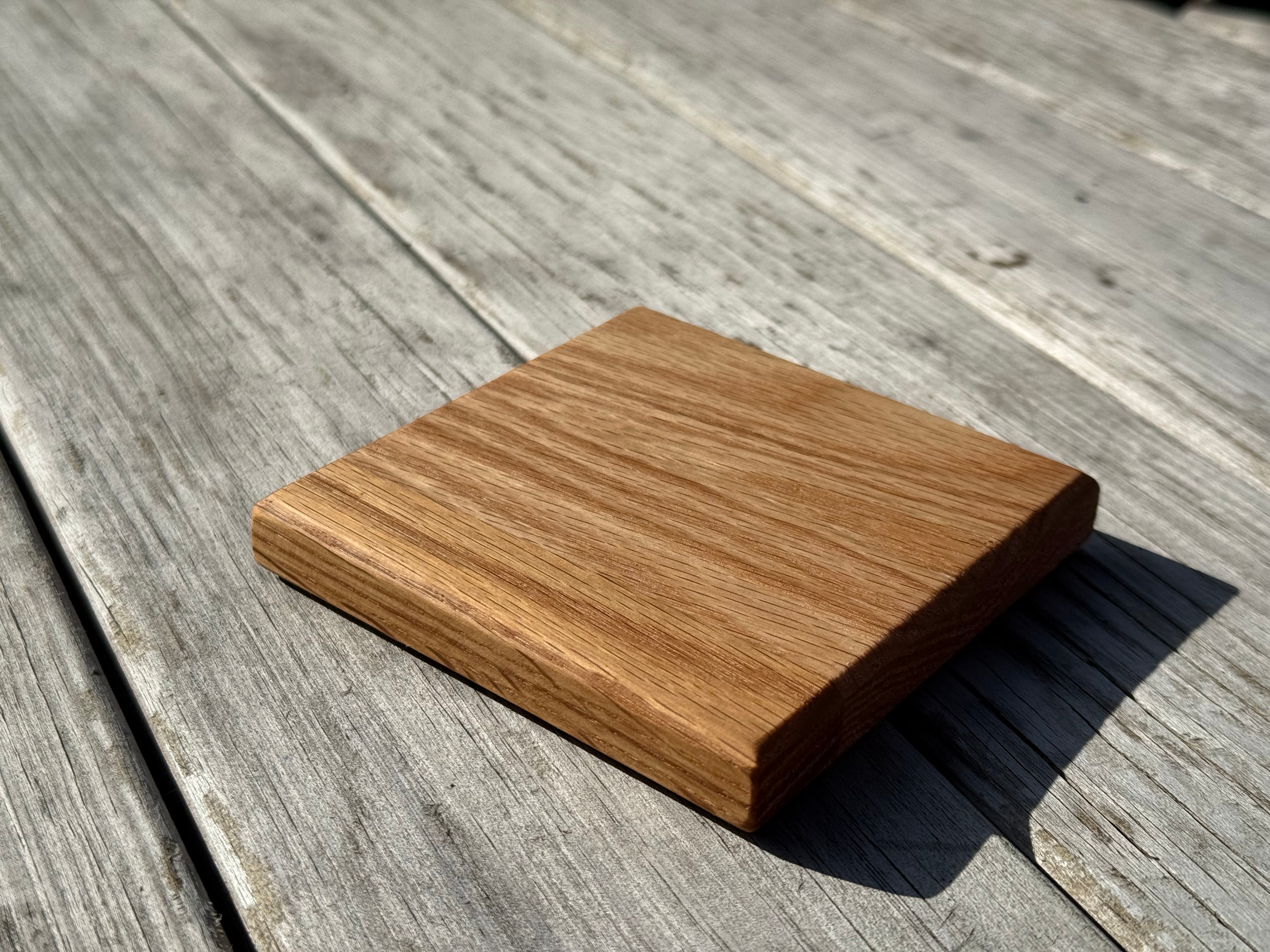 Handmade Solid Oak Drink Coasters: Natural Wood Grain