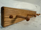 Handmade Solid Oak Coat Rack with Pegs: Wall Mountable