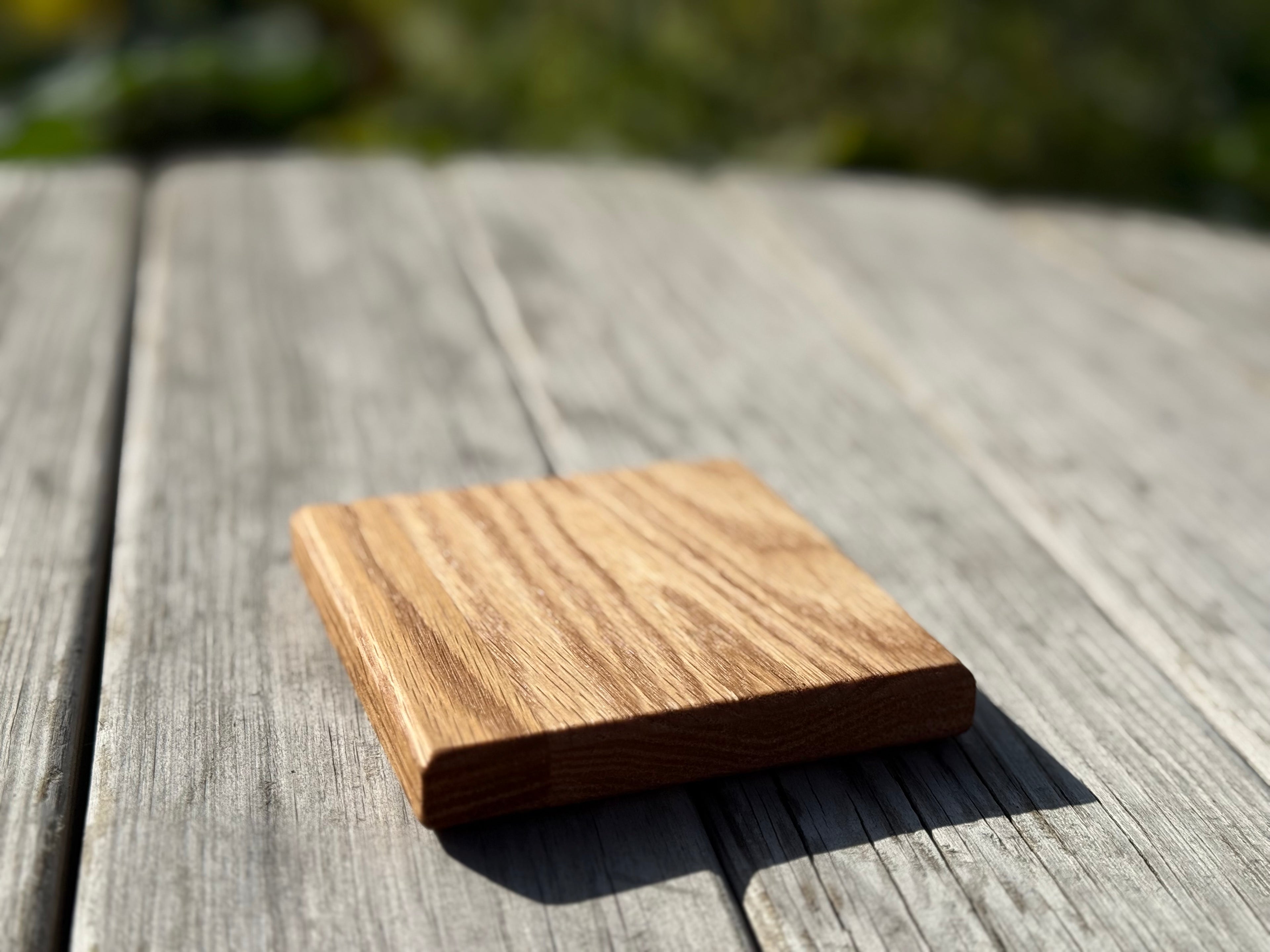 Handmade Solid Oak Drink Coasters: Natural Wood Grain