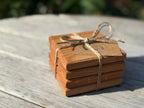 Handmade Solid Oak Drink Coasters: Natural Wood Grain