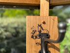 Handmade Oak Coat Rack: Equestrian Cast Iron Hook - Wall Mountable