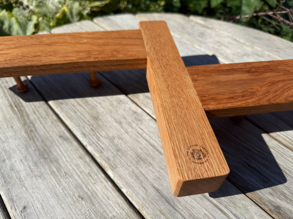 Handmade Solid Oak Coat Rack: Countryside Footpath Sign inspired - Bi-directional design