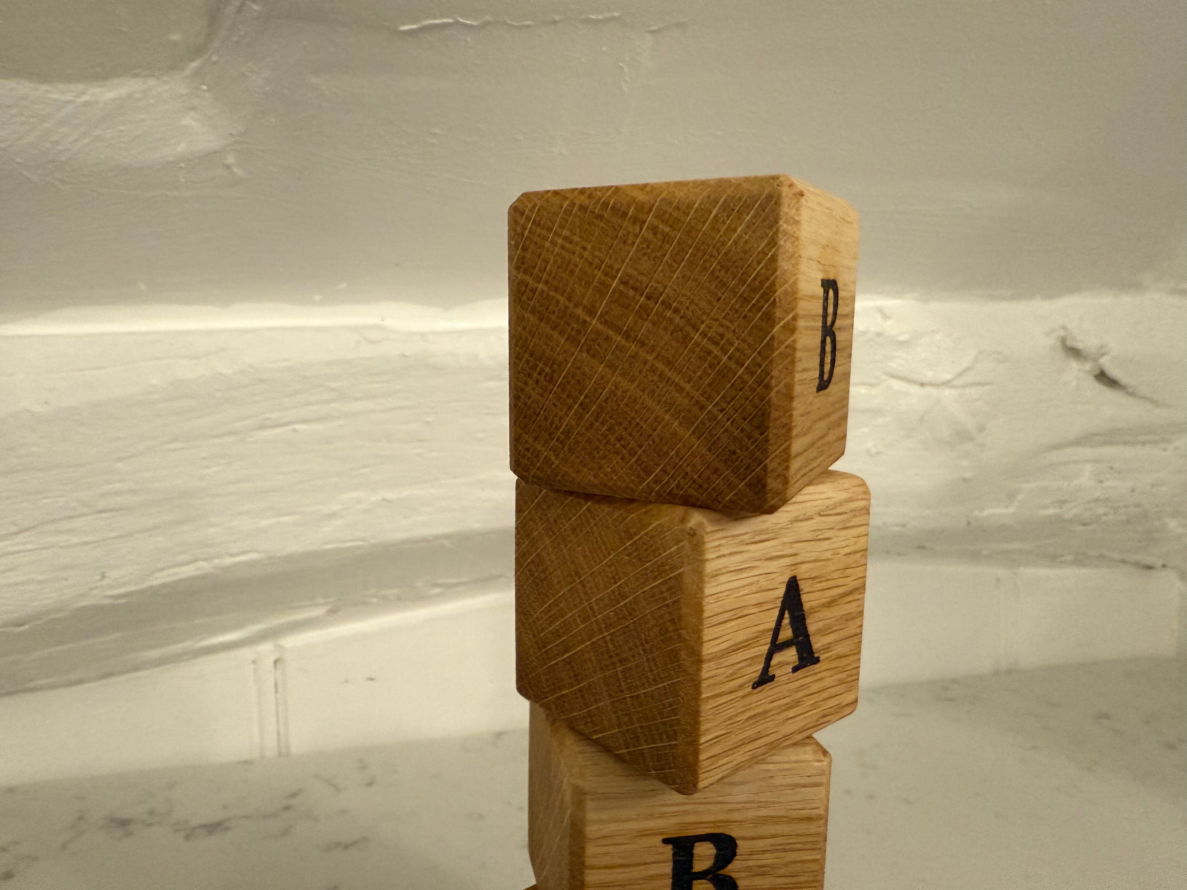 Personalisable Solid Oak Name Letter Cubes: Handmade Nursery Decor