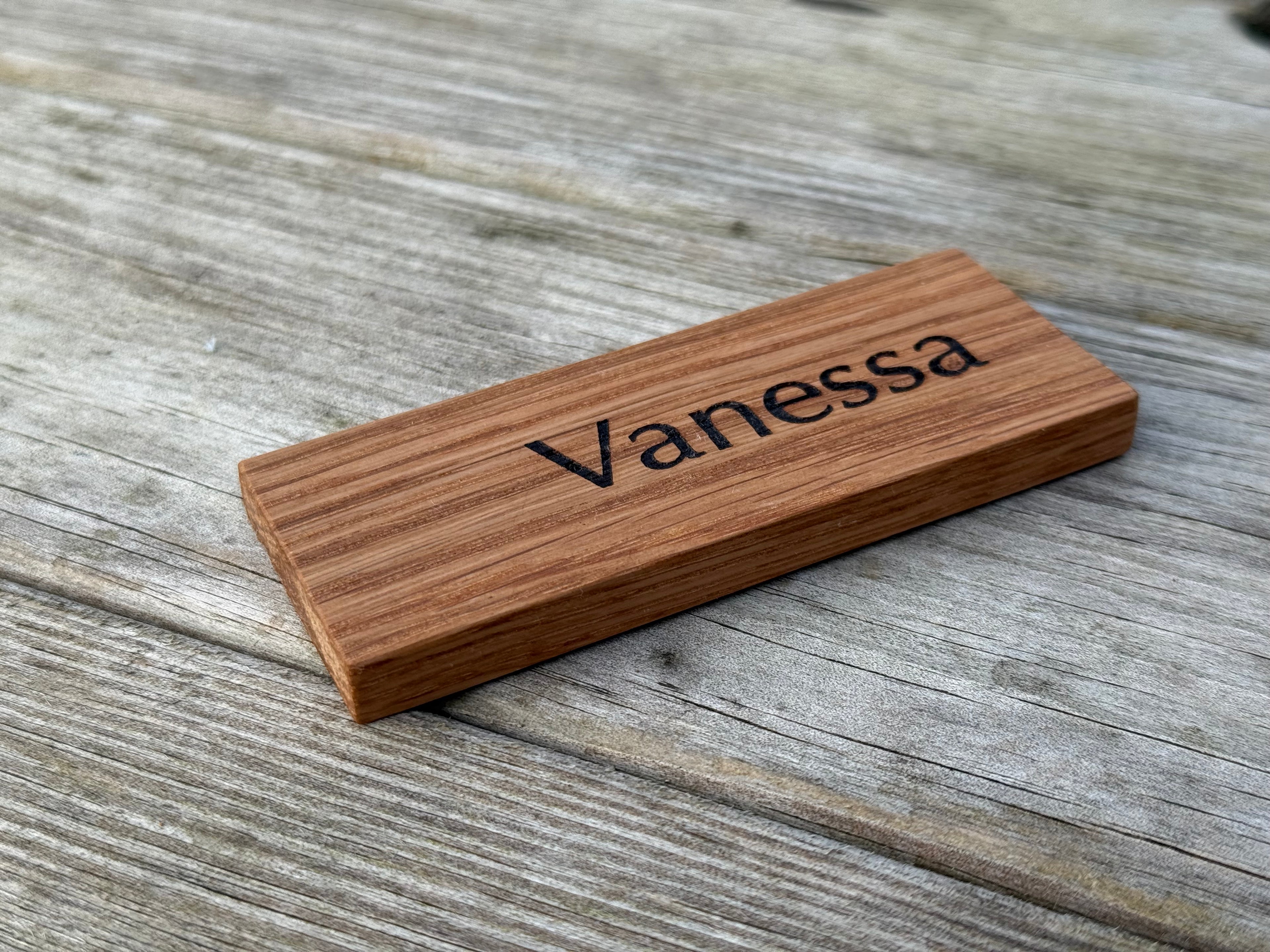 Personalisable Table Place Name Card: Handcrafted in Solid Oak - Perfect for Weddings