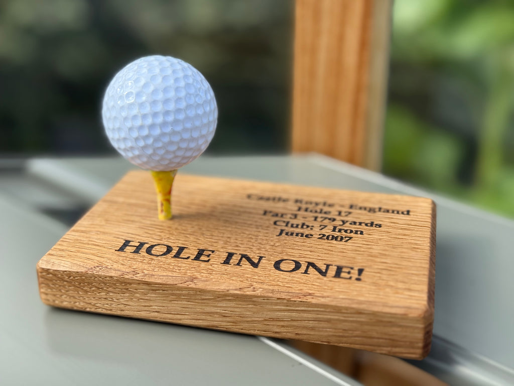 Natural Solid Oak Golf Ball Display Stand - Handmade in Hampshire - Golf Enthusiast Gift - Desk or Display - Solid Wood - Personalisable