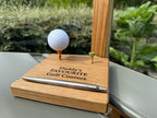 Natural Solid Oak Golf Ball & Pen Display Stand - Handmade in Hampshire - Golf Enthusiast Gift - Desk or Display - Personalisable