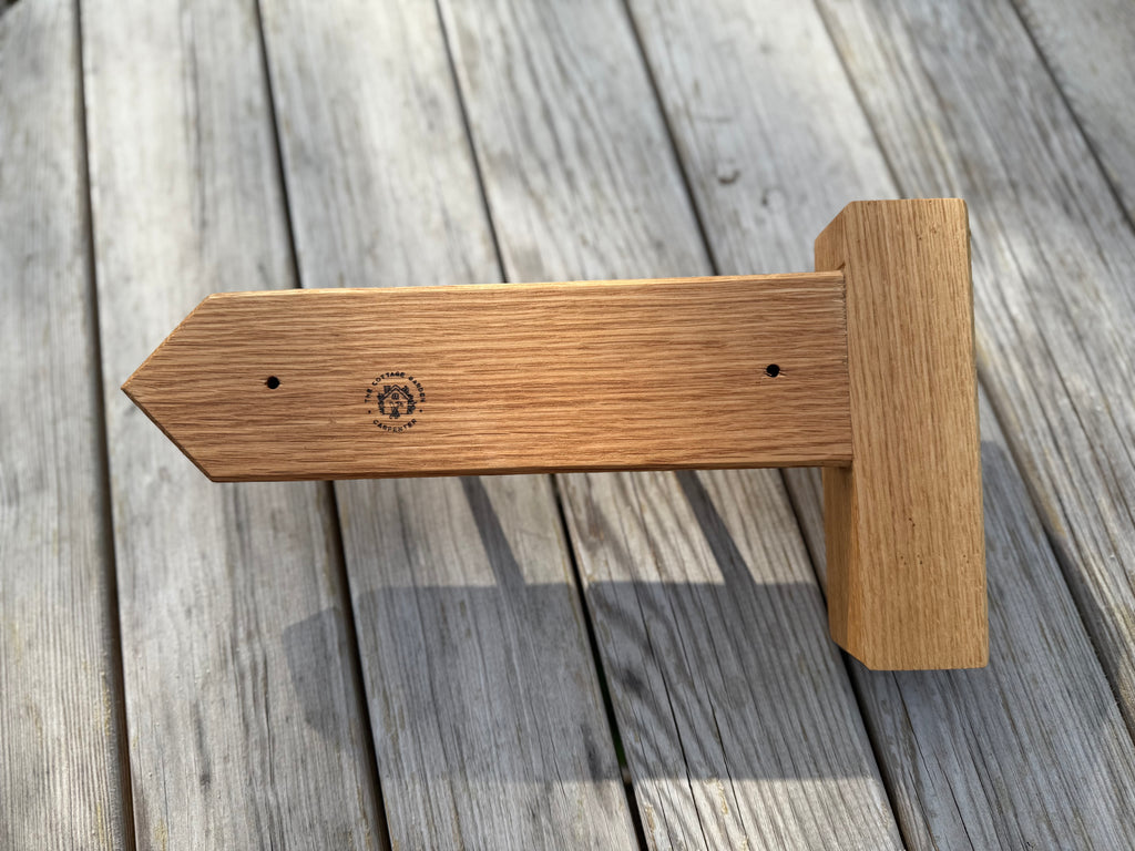 Handmade Solid Oak Coat Rack: Countryside Footpath Sign inspired