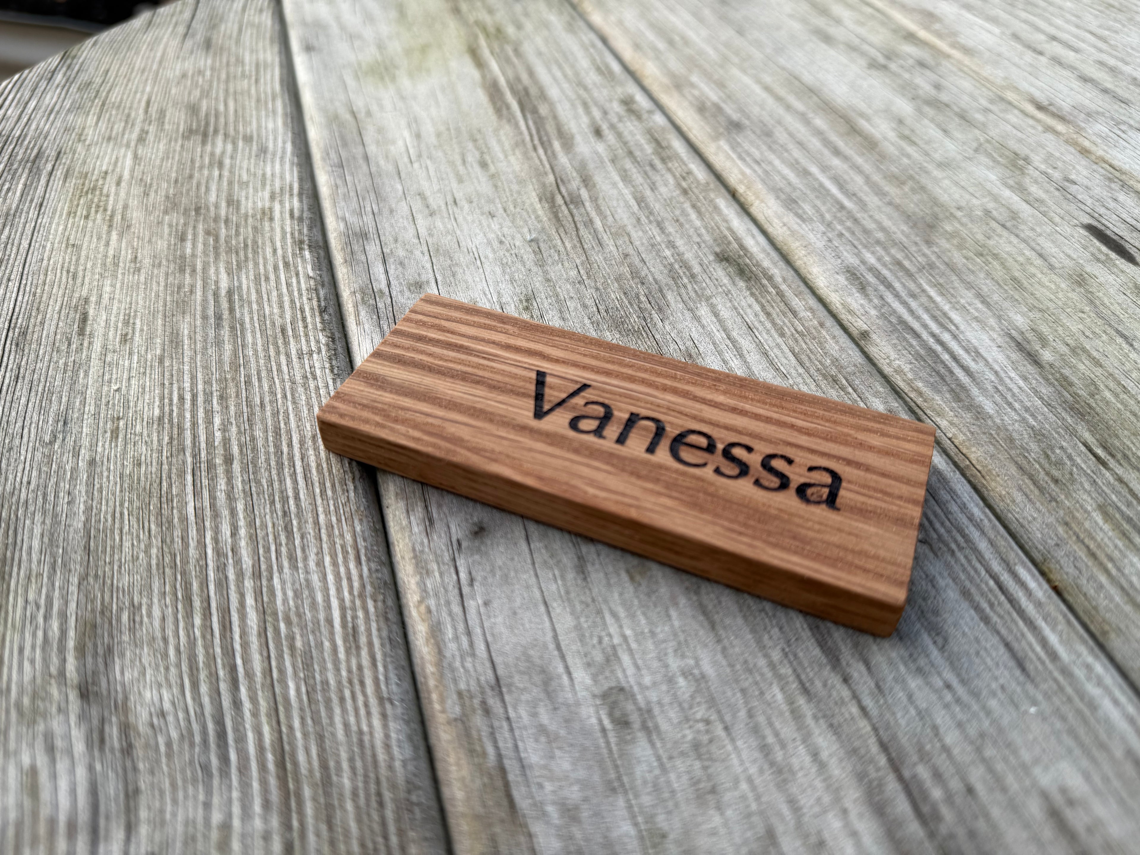 Personalisable Table Place Name Card: Handcrafted in Solid Oak - Perfect for Weddings