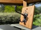 Handmade Oak Coat Rack: Equestrian Cast Iron Hook - Wall Mountable